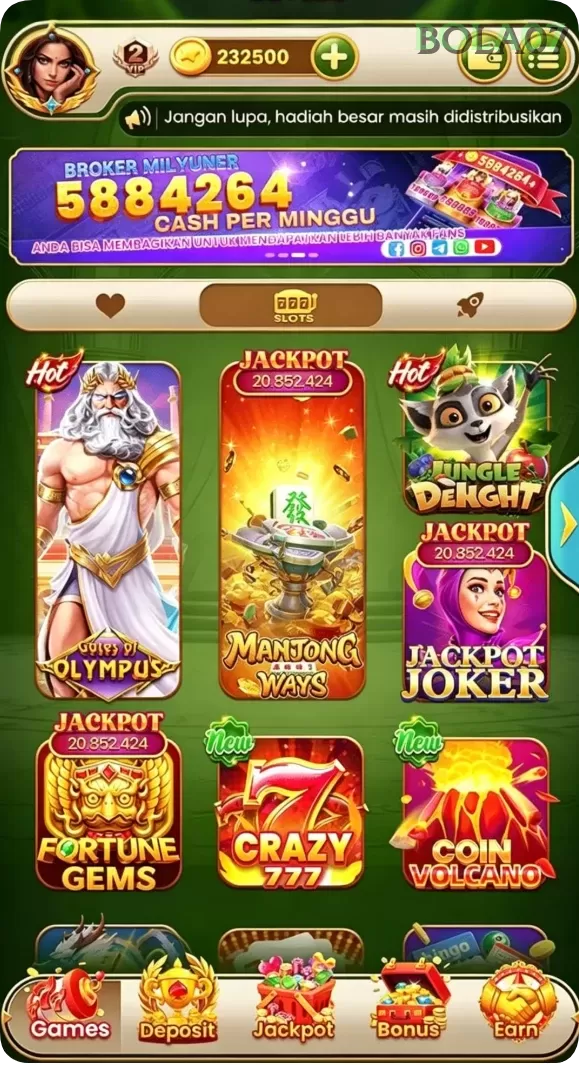 Cuplikan layar menu unduhan bola07 untuk perangkat Android
